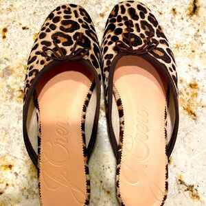 J crew mule in calf hair cheetah print size 9